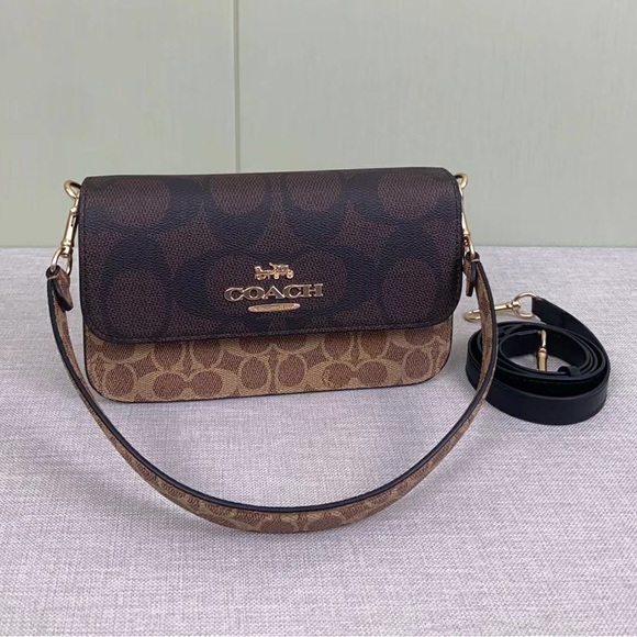 Coach MARLIE TOP HANDLE SATCHEL IN SIGNATURE CHAMBRAY